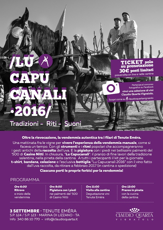 La vendemmia salentina con turisti e winelovers: ecco “Lu Capucanali”